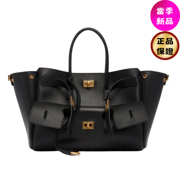 Balenciaga 835689 小款 Bel Air Carry All 包  黑色/復古金釦 Balenciaga,Bel Air Carry All,黑色小牛皮手袋,仿舊金五金,義大利製造