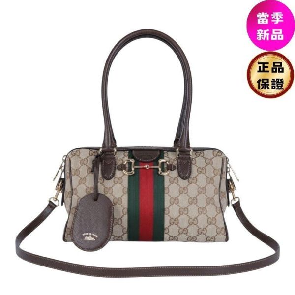 Gucci 866732 Borsetto 中款 GG帆布波士頓包  沙色 Gucci,Borsetto,GG帆布,波士頓包,馬銜扣包