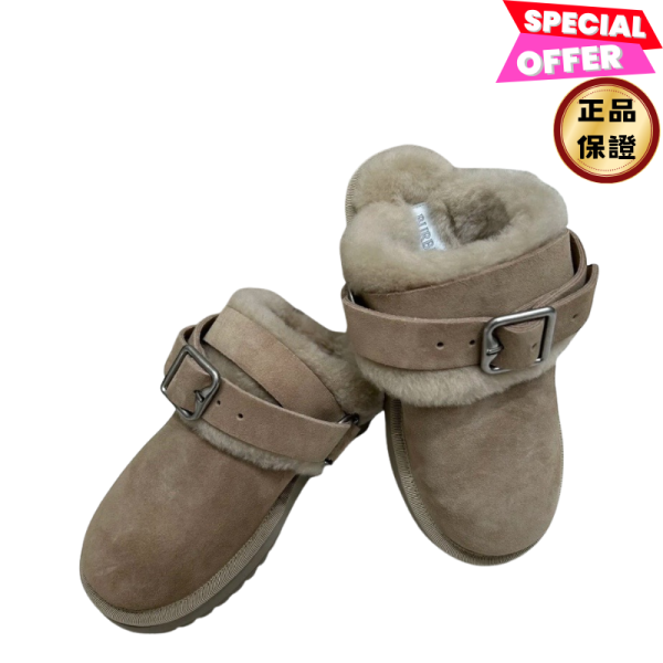Burberry 80953511 麂皮羊羔毛厚底便鞋 IT36/37/40 Burberry, Suede and Shearling, Chubby Mules, 麂皮羊羔毛便鞋, 義大利製造, 英倫時尚