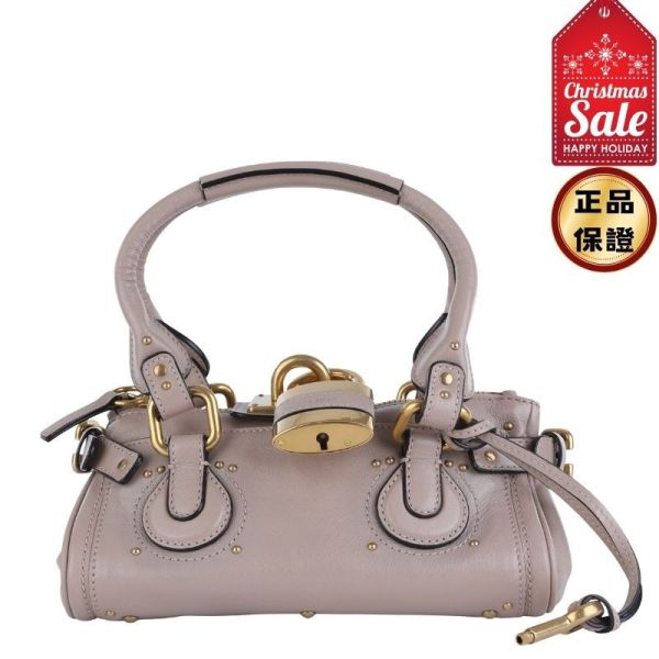 Chloe Paddington 小款水牛皮鎖頭包   餅乾粉色 Chloé, Paddington, 20週年, 粒面水牛皮, 黑色, 義大利製造, 時尚單品