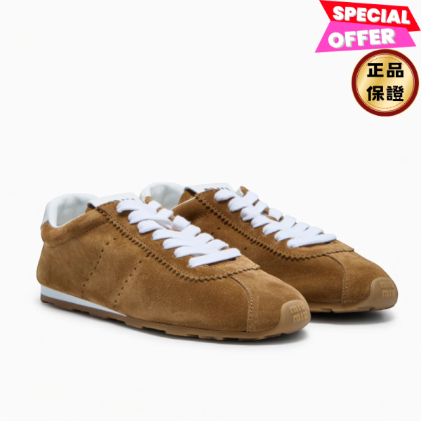Miu Miu  女款 5E114E Plume 麂皮運動鞋  棕色﻿ IT 36/37/38/38.5/39 Miu Miu, Plume麂皮, 運動鞋, 義大利製造, 時尚單品