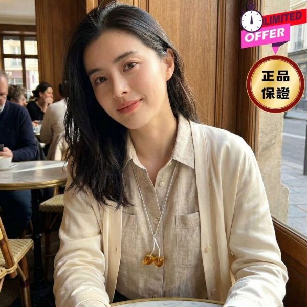 Jil Sander 金銀雙色 Cherry 櫻桃項鍊 Jil Sander CherryPendant項鍊, Jil Sander 項鍊, 生態黃銅首飾, 銀金雙色項鍊, 櫻桃吊飾項鍊, 義大利精品, 100% 真品, 極簡首飾,