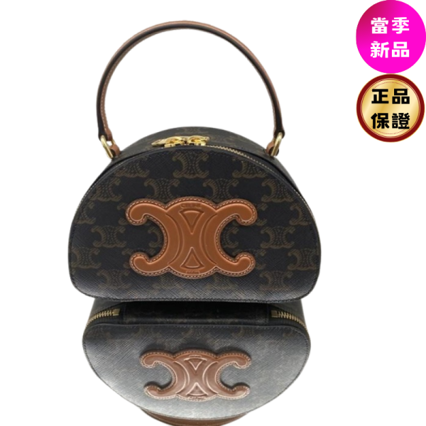 Celine 10K642 老花凱旋門半月包 Celine, 10K642, 凱旋門老花半月包, 義大利製造, Triomphe帆布, 小牛皮, 時尚單品