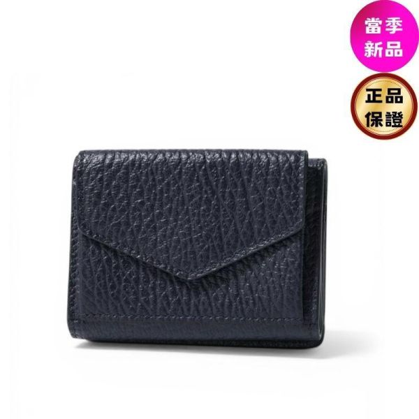 Maison Margiela Pocket系列 四針帶翻蓋口袋卡夾/錢包  黑色 Maison Margiela,Four Stitches,卡夾,鑰匙圈,極簡皮件