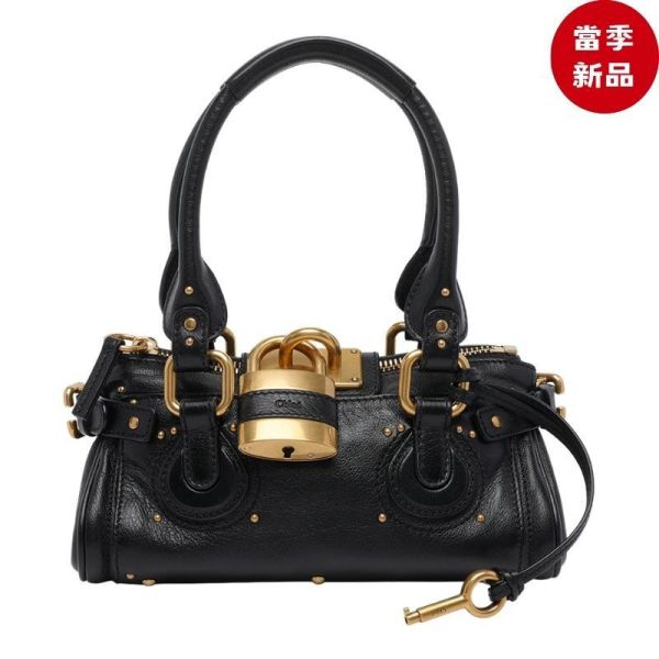 Chloe Paddington 小款水牛皮鎖頭包 黑色 Chloé, Paddington, 20週年, 粒面水牛皮,, 義大利製造, 時尚單品