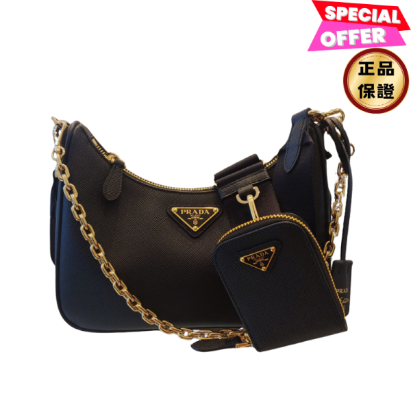 Prada 1BH204 Re-Edition Saffiano 皮革三合一多功能包  黑色 Prada, Re-Edition 2005, Saffiano皮革, 手袋, 義大利製造, 時尚單品