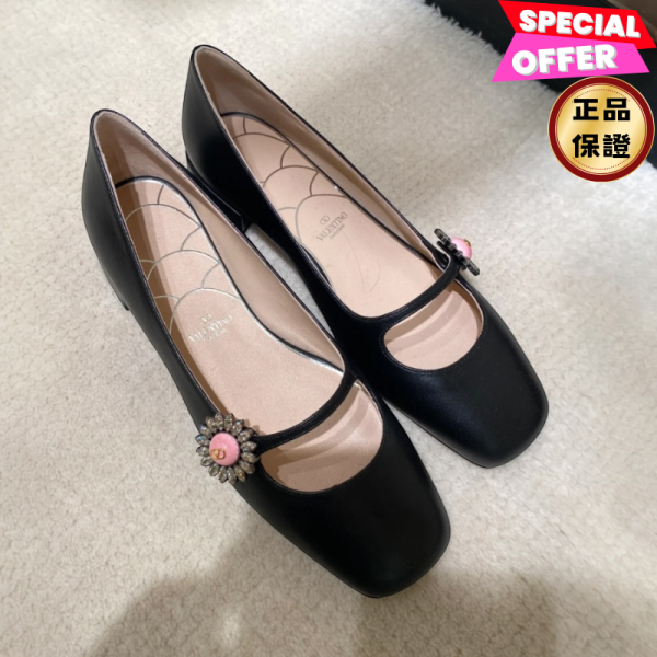 Valentino Garavani Bowow 小羊皮瑪莉珍芭蕾平底鞋 黑色 IT 36/38/39 Valentino Garavani, Preshoes, 黑色羊皮瑪麗珍芭蕾舞平底鞋, 義大利製造, 2公分鞋跟, VLogo, 時尚單品