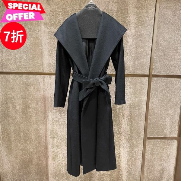Max Mara Loriana 長款初羊毛繫帶修身大衣/外套 EU 38 XS 入、100%真品、專櫃真品保證、精品折扣、優惠精品價格、限時優惠、快速配送、台灣精品代購