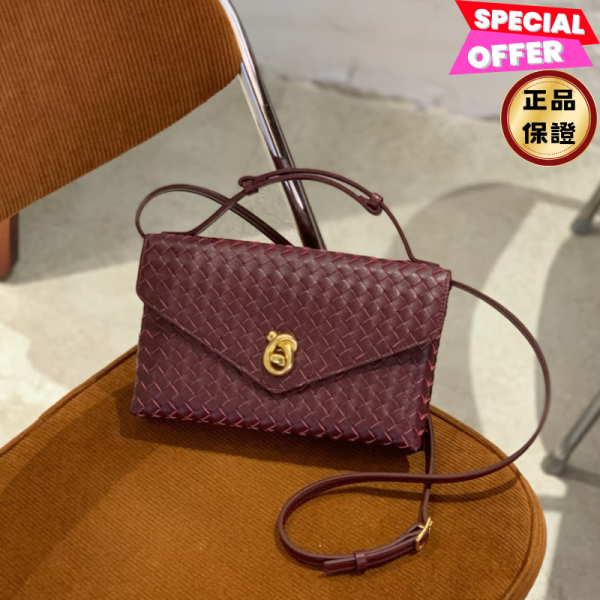 Bottega veneta 817191 Knot Lock 信封手提斜背包 巴羅洛酒紅 Bottega veneta, Knot Lock, Intrecciato, 斜背包,  巴羅洛酒紅 小羊皮, 義大利製