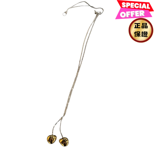 Jil Sander 金銀雙色 Cherry 櫻桃項鍊 Jil Sander CherryPendant項鍊, Jil Sander 項鍊, 生態黃銅首飾, 銀金雙色項鍊, 櫻桃吊飾項鍊, 義大利精品, 100% 真品, 極簡首飾,
