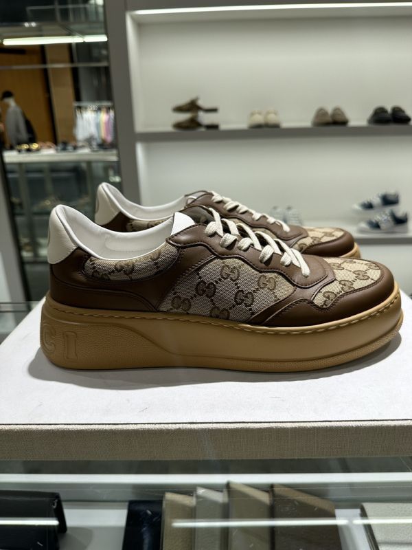 Gucci ‎675840 男款 GG厚底5.5公分餅乾鞋/運動鞋 棕色  UK 6/6.5/7.5/8/8.5/9 Gucci ‎675840 男款 GG厚底5.5公分餅乾鞋/運動鞋 棕色