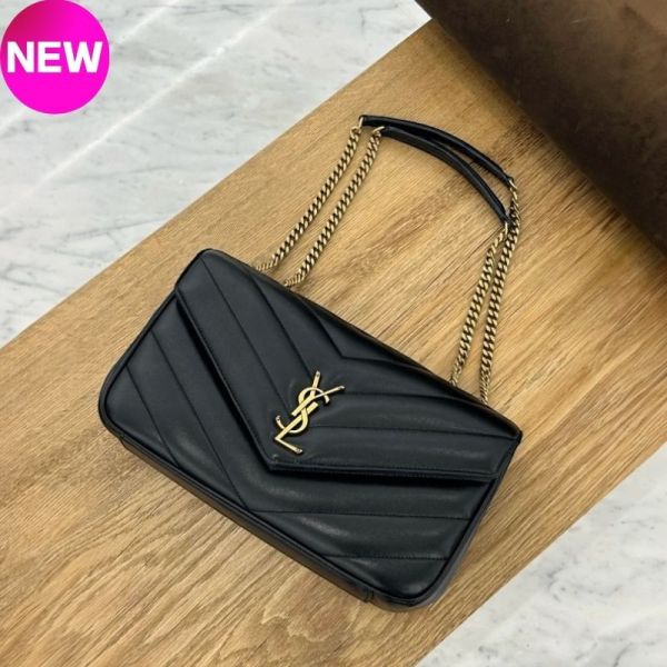 Saint Laurent 801439 ysl 新款Loulou Matelasse 絎縫中型小羊皮包 Loulou Matelassé 手袋, 絎縫小羊皮包, 菱格紋肩背包, 義大利手工包, 奢華時尚包, 時尚肩背包, 可拆式手拿袋