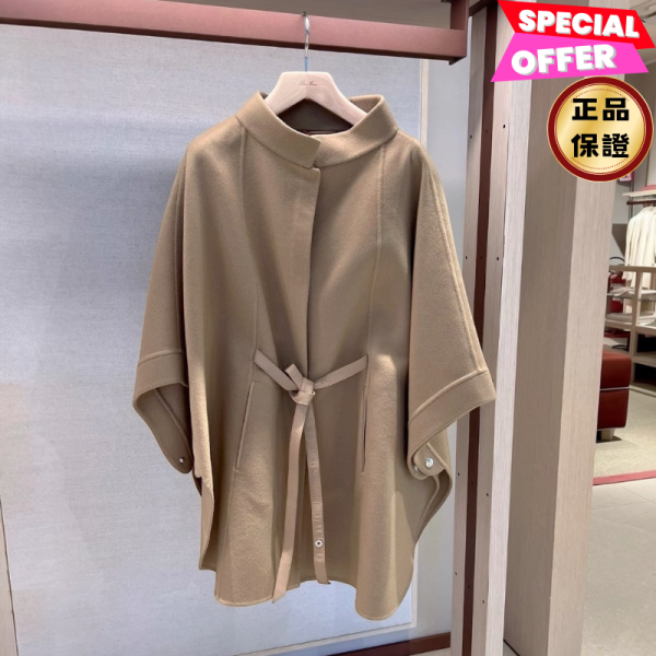 Loro Piana 雙層羊絨 Salzburg Cape披肩  大理石板灰 Loro Piana, Salzburg Cape, 羊絨斗篷, 大理石板灰, 結構化漏斗領, 義大利製造, 時尚單品