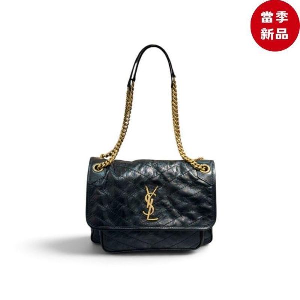 Saint Laurent 633184 YSL 中款復古小牛皮Niki 包   黑色金鏈 Saint Laurent CASSANDRE 包, V字形絎縫軟包, 皮革包裹標誌包
 復古小牛皮肩背包, 義大利製Saint Laurent包, 拉絲鈀金五金配件包
 Saint Laurent多功能鏈帶包推薦, 奢華小牛皮軟包, Saint Laurent經典CASSANDRE包推薦