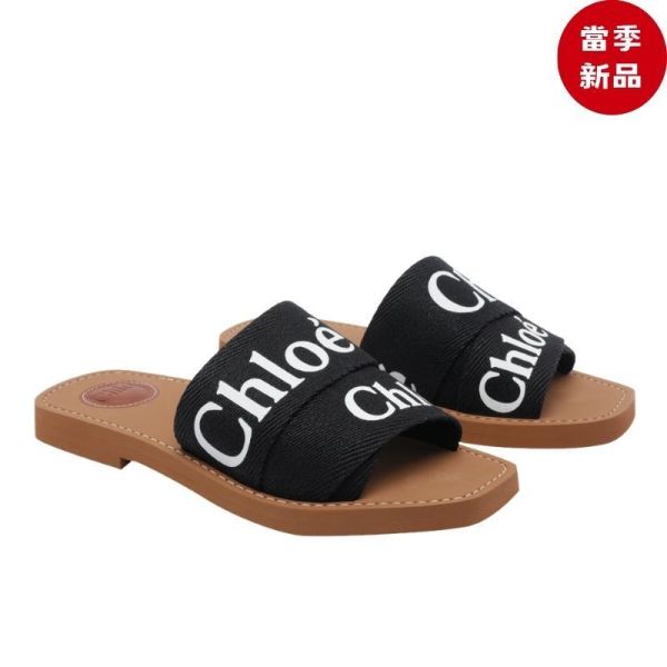 Chloe 女款 Woody Logo 拖鞋  黑色    IT 35/36/37/38/39/40 Chloe 女款 Woody Logo 拖鞋   黑色