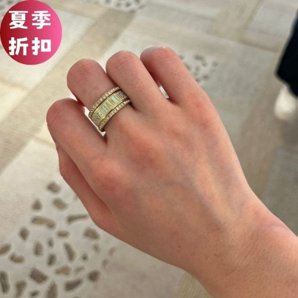Dior Code 金色飾面水晶戒指組 金色與薄荷綠 M/52MM Dior 戒指, Code 戒指組, 金色飾面, 銀色水晶, 德國手工