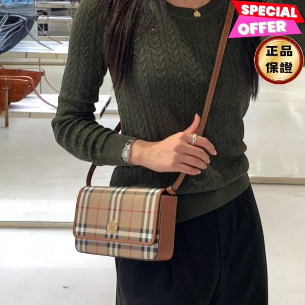 Burberry 80704211 Hampshire 包 典藏米色 Burberry, 80704211, Hampshire包, 典藏米色, 小牛皮, 格紋設計, 時尚單品