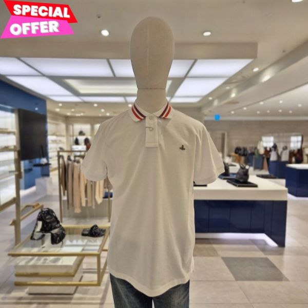 Vivienne Westwood 男款經典 Orb 標誌雙色條紋翻領款有機棉 Polo衫上衣  M/L/XL/XXL Vivienne Westwood Polo衫,VW雙色領Polo,Orb刺繡上衣,義大利製品牌上衣,有機棉時尚,街頭英倫風Polo,品牌標誌服飾,環保精品推薦,100%真品,限時優惠服飾