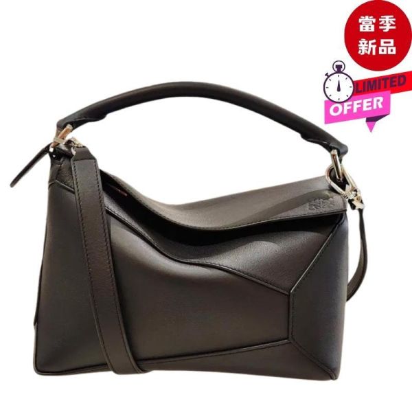 Loewe 小款經典小牛皮 Edge Puzzle包  黑色 Loewe, Puzzle 包, 小款, 焦糖色包, 經典小牛皮包, 西班牙製, 精品幾何包, 女性必備精品包, 高端時尚配件, 容量實用包