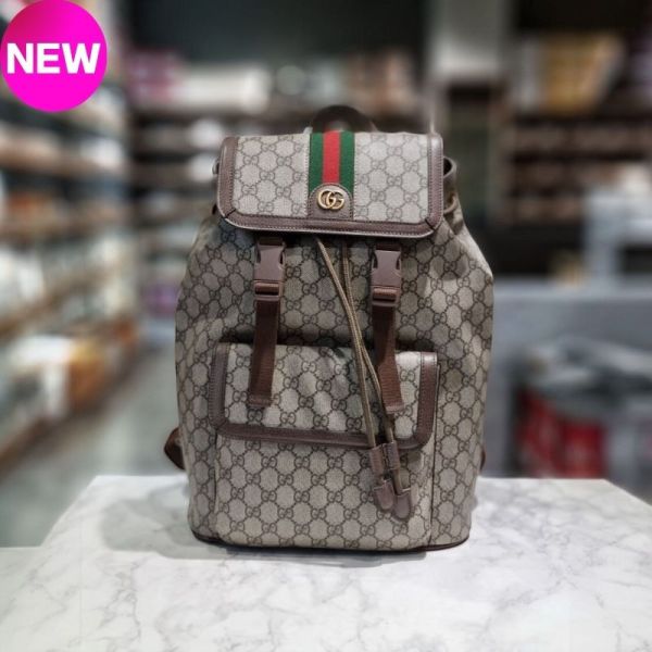 Gucci 792114 Ophidia 小號 GG Supreme帆布背包   米色與烏木 Gucci 背包, GG Supreme 帆布, 米色時尚, 雙 G 設計, 義大利手工