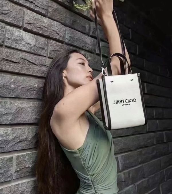 Jimmy Choo 經典 Logo 迷你帆布Cabas包  米色/黑色 DIOR