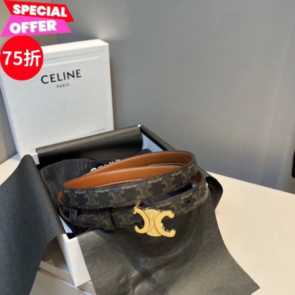 Celine 45AK92 女款 Triomphe 老花凱旋門寬度 2.5 公分腰帶  85公分 Celine 女款平滑小牛皮中型 Triomphe 凱旋門腰帶

黃褐色

85公分