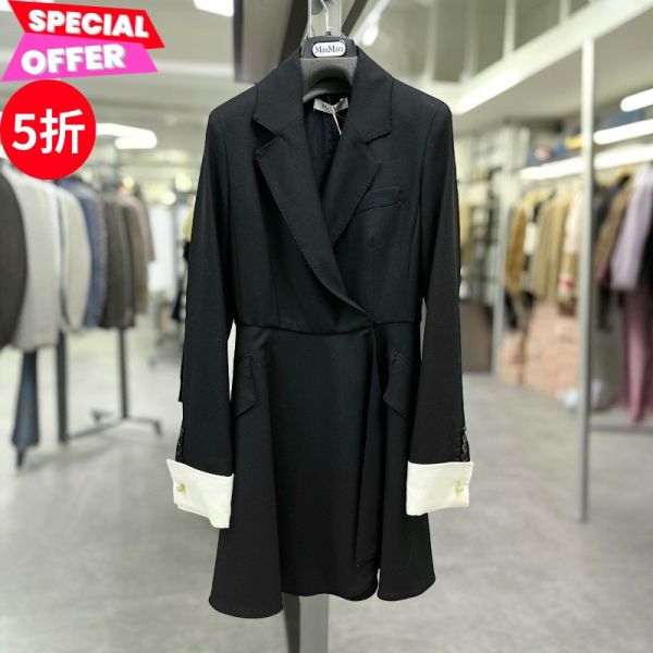 Max Mara Sella 初剪羊毛襯衫洋裝 黑色  DT 38/40/42 Max Mara,Sella洋裝,初剪羊毛,黑色洋裝,義大利精品,修身襯衫洋裝,德國尺寸,專櫃真品保證,精品平行輸入,台灣精品代購