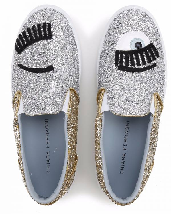 Chiara Ferragni  CF870 金銀配色眨眼厚底樂福鞋  EU 35/36/37/38 