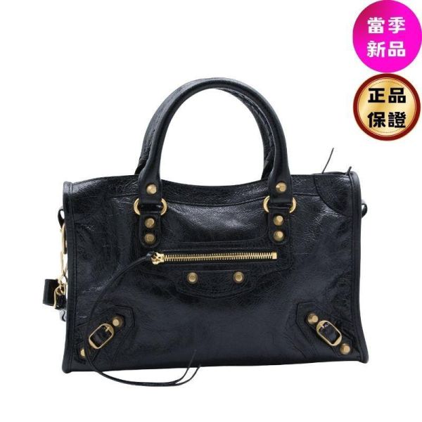 Balenciaga 811442 Le City 小羊皮 S 小款機車包  黑色金釦 Balenciaga,Le City Small,Arena羊皮,Volcanic Rock,義大利製造