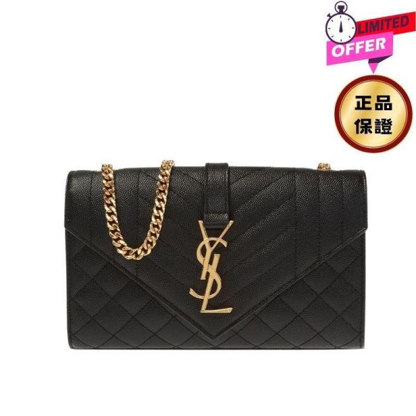 Saint Laurent YSL 600195 三種衍縫粒面壓紋皮革信封包    黑色及金色Logo Saint Laurent YSL 600195 三種衍縫粒面壓紋皮革信封包



黑色及金色Logo