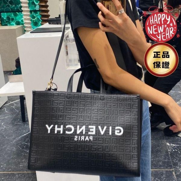 Givenchy 中號 G 皮革購物托特包 黑色  附長款肩背帶 Givenchy G托特包,Givenchy 托特包,中號手提包,黑色精品包,義大利製造