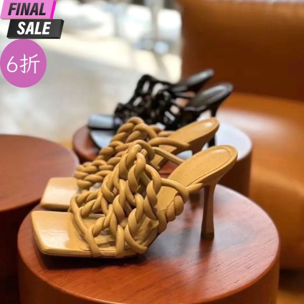 Bottega Veneta 716242 BV Stretch 9公分高跟涼鞋  蔗糖色  IT35.5/36/36.5/37.5/39/40/41 Bottega Veneta 716242 BV Stretch 9公分高跟涼鞋  蔗糖色  IT35.5/36/36.5/37.5/39/40/41