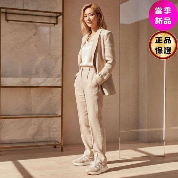 Hogan 女款 Hi-Fi 絨面革厚底雲朵運動鞋 淺駝色/底高6.5公分  IT36/37/37.5/38/38.5/39 Hogan,Hi-Fi,女款運動鞋,厚底運動鞋,雲朵運動鞋