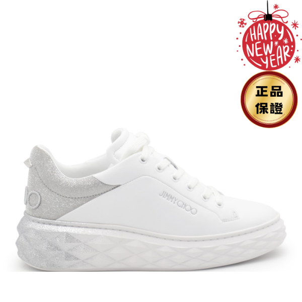 Jimmy Choo Diamond Maxi 漸變色運動鞋  銀色/增高5公分  IT36/36.5/37/37.5/38/38.5/39/40 Jimmy Choo, 納帕皮革, Diamond Maxi, 運動鞋, 義大利製造, 時尚鞋款, 奢華設計, 高端運動鞋, 漸變色閃粉, 鑽石型鞋底