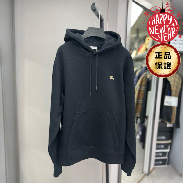 Burberry 81128071 男款 修身剪裁騎士印章連帽衫  黑色  S/M Burberry, 騎士印章, 連帽衫, 修身剪裁, 黑色, EKD, 棉質上衣