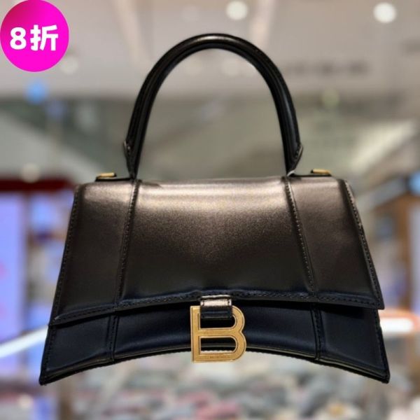 Balenciaga 593546 小款 Hourglass S 小牛皮沙漏包   金釦/黑色 Balenciaga 593546 小款 Hourglass S 小牛皮沙漏包   金釦/黑色