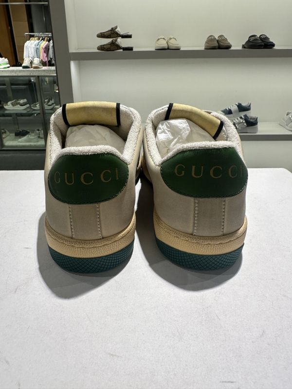 Gucci 女款 Screener GG 小髒鞋運動鞋 綠尾裝飾  IT 35/36/36.5/37/37.5/38/38.5/39/40 Gucci 女款 Screener GG 小髒鞋運動鞋 綠尾裝飾