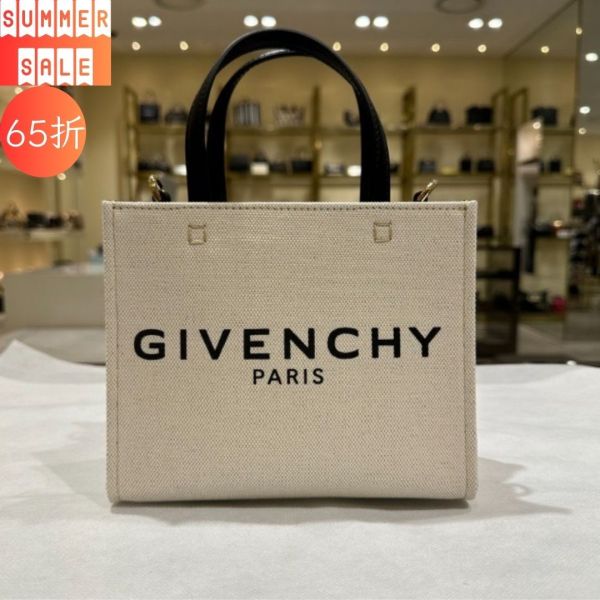 Givenchy 迷你帆布手提 G-Tote 托特包    米色/附長款肩背帶 Givenchy 迷你帆布手提 G-Tote 托特包   米色/附長款肩背帶