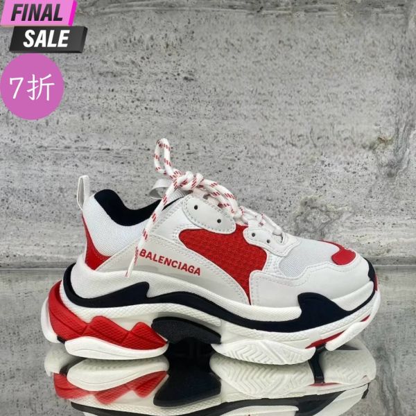 Balenciaga 524039 女款徽標 Triple S 運動鞋  紅色/白色/黑色  EU 36/37/39 Balenciaga 524039 女款徽標 Triple S 運動鞋  紅色/白色/黑色