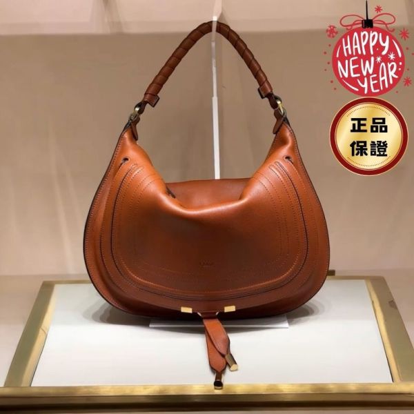 Chloe Marcie 柔軟小牛皮肩背包 陶棕色 Clay Brown Chloe Marcie,Chloe 肩背包,小牛皮包,Marcie 包款,法式精品包