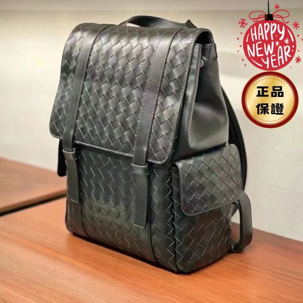 Bottega Veneta 805971 Intrecciato 黑色編織皮革後背包 Bottega Veneta後背包,Intrecciato皮革後背包,Bottega Veneta筆電包,精品後背包,Bottega Veneta時尚後背包