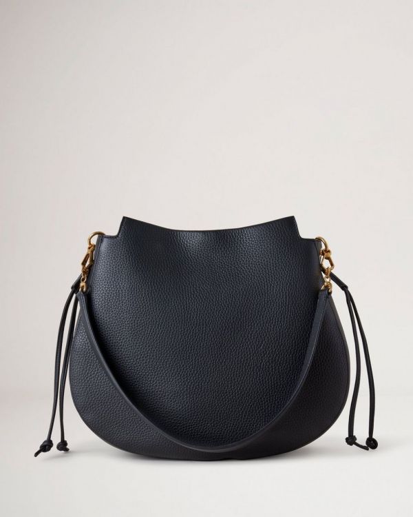 Mulberry HH7223 Iris 粗粒面皮革新月包    黑色 