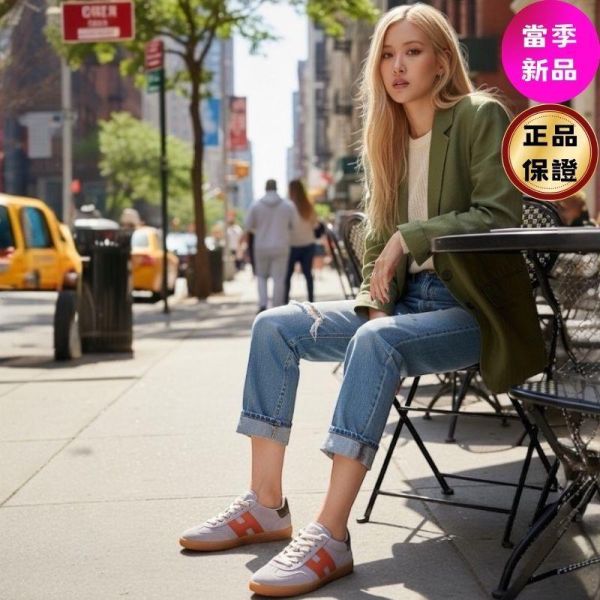 Hogan 女款 Cool 納帕皮革小牛皮拼接德訓運動鞋   多色/底高3.2公分  IT36/36.5/37.5/38/38.5/39/40 Hogan Cool,黑白運動鞋,皮革拼接女鞋,義大利精品鞋,H字標誌鞋款