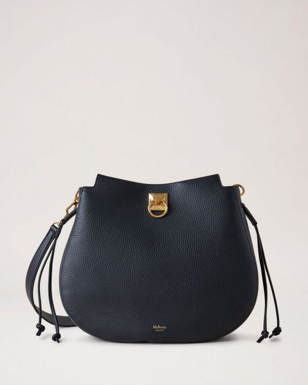 Mulberry HH7223 Iris 粗粒面皮革新月包    黑色 