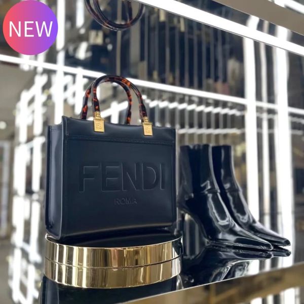 Fendi 8BH394 小款小牛皮 Sunshine 包  黑色 Fendi 8BH394 小款小牛皮 Sunshine 包 黑色