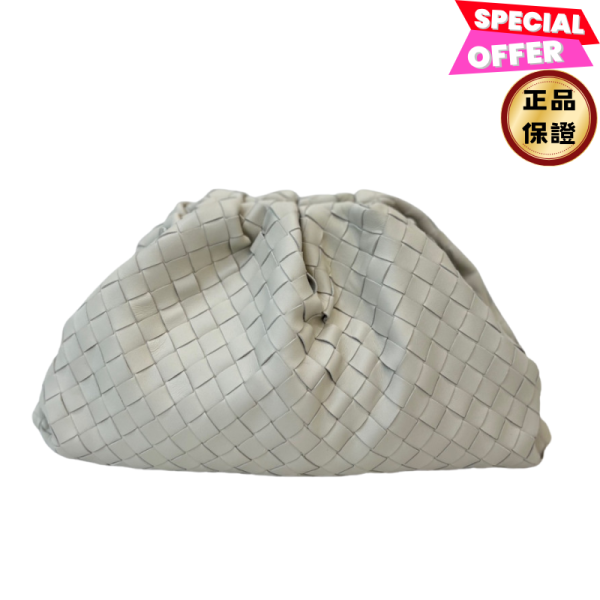Bottega Veneta 576227 The Pouch  大款雲朵包  白色 Bottega Veneta, Intrecciato手拿包, 小牛皮, 義大利製造, 時尚單品