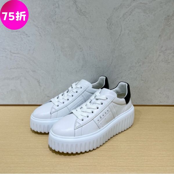 Hogan 女款 H-Stripes 光滑皮革6公分厚底運動鞋  白黑色    EU35/36/37/38 Hogan、H-Stripes、光滑皮革、運動鞋、白黑色、HGN86標誌、義大利製奢侈品鞋履、記憶泡綿、輕量鞋底、精品運動鞋推薦、精品運動鞋評價、精品運動鞋價格、平行輸入、100%真品、專櫃真品保證、限時優惠、精品鞋履哪裡買