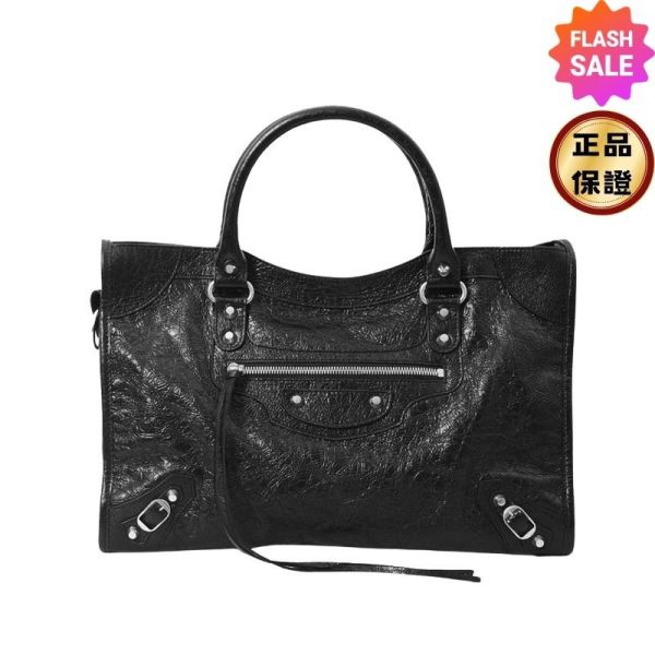 Balenciaga 823058 Le City 小羊皮中款機車包  黑色銀釦﻿ Balenciaga 手袋, 中款小羊皮包, 黑色, 小羊皮編織包, 義大利手工, 低調奢華, 摩托風, 夏日時尚