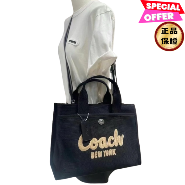 Coach Cargo 34 環保棉質托特包    經典黑 Coach、Cargo、托特包、環保包、筆電包、精品包包、平行輸入、精品平行輸入、100%真品、專櫃真品保證、精品折扣、優惠精品價格、限時優惠、快速配送、台灣精品代購