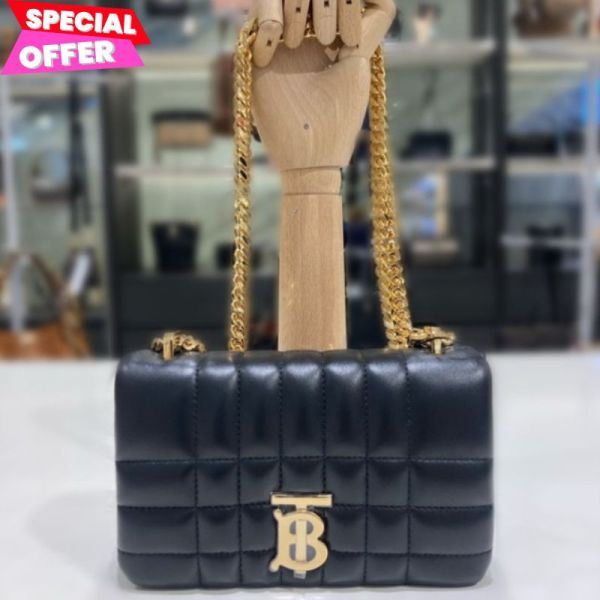 Burberry 80594921 絎縫皮革迷你蘿納 Lola包 Burberry  80594921 絎縫皮革迷你蘿納 Lola包  黑色